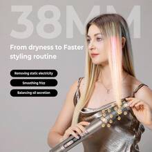 7-In-1 Multifunctional Air Styling Set: 110,000 Rpm High Speed Dries Hair Quickly, Beginner-Friendly Hairdressing Tools, Contains Negative Ions For Smoothing Frizzy Hair, Curling Irons And Straightening Heads Help You Create Curly And Straight Hairstyles. Christmas Gifts, Couples, Summer Retreats, Travel, Relaxing Surprises - 查看 5