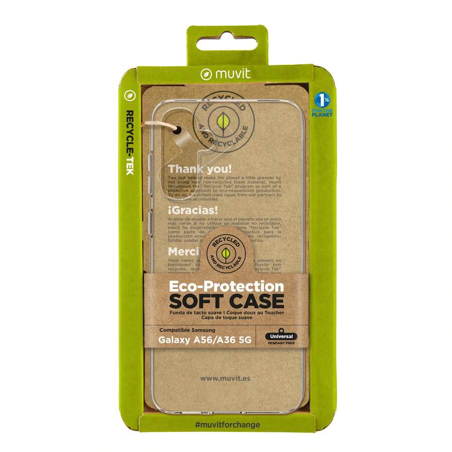 Muvit For Change Recycletek Case Compatible With Samsung Galaxy A56/A36 5g Transparent - Lime Green - View 1