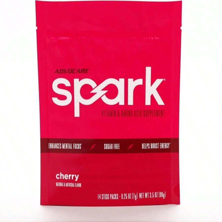 AdvoCare Spark Vitamin &Amp; Amino Acid Supplement - Focus &Amp; Energy Drink Powder Mix With Vitamin A, B-6, C &Amp; E - Also Includes L-Carnitine &Amp; L-Tyrosine - Fruit Punch, 14 Stick Packs - Flavor NameB - 查看 1