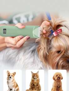 Pet Electric Shaver, LED Power Display, Quiet Pet Grooming Clipper, Suitable For Body, Paws, Face, Ears, Nails Etc., Easy To Clean, Wireless Design, Waterproof - Single Machine - View 2