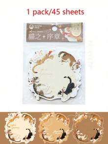 1 件装猫咪主题压花铝箔记事本 - 复古花卉和风景图案，金色点缀，柔和多形状（矩形、椭圆形、圆形），适用于办公室、日记本、爱猫人士的礼物、日记本配件 | 金色点缀文具 | 优雅斜边设计、猫咪饰品学校用品、返校 - 彩色 - 查看 12