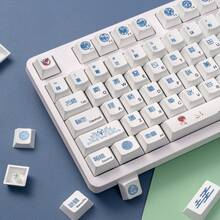 shsosk 128-Key Custom Keycap Set, Original Design, OEM Profile, High-Grade PBT Material, With 6.25U/7U Spacebar, Suitable For ANSI US Layout - Durable And Stylish Gaming Accessory For Mechanical Keyboards (61/64/75/84/87/104/108) - Enhances Typing Experience And Aesthetics, Perfect Gift For Gamers, Keyboard Accessories, Keyboard Upgrade, Easy Elegance, Smooth Texture, Keycaps, PC Accessories, Mechanical Keyboard Keycaps - Multicolor - View 11