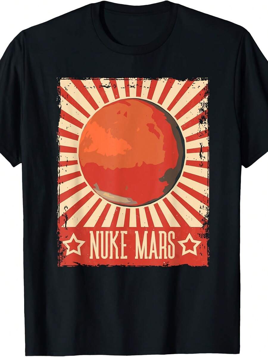 Vintage Nuke Mars Retro Soviet Space Graphic Poster T-Shirt - Gaya 28 - View 1