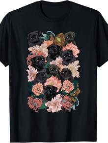 Because Black Pug T-Shirt - Style 14 - View 1
