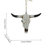 1pc Resin Bull Head Skeleton Model Statue Animal Skull Hanging Decor Home Courtyard Decoration Accessories Mini Ornaments