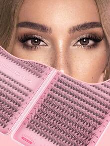 608pcs D-Curl Eyelash Extension Set, 30D+40D/60D+80D, Various Combinations, 10-16mm Soft & Natural Lashes, Includes Eyeshadow, Glue, Sealer, Tweezers & Brush, Suitable For Beginners, Large Capacity