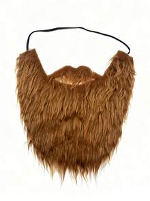 1 Set Unisex Curly Fake Beard, 4 Colors: Black, White, Greyish White, Brown, Suitable For Halloween Costume, Party Props, Masquerade, Role Play, Christmas, Thanksgiving