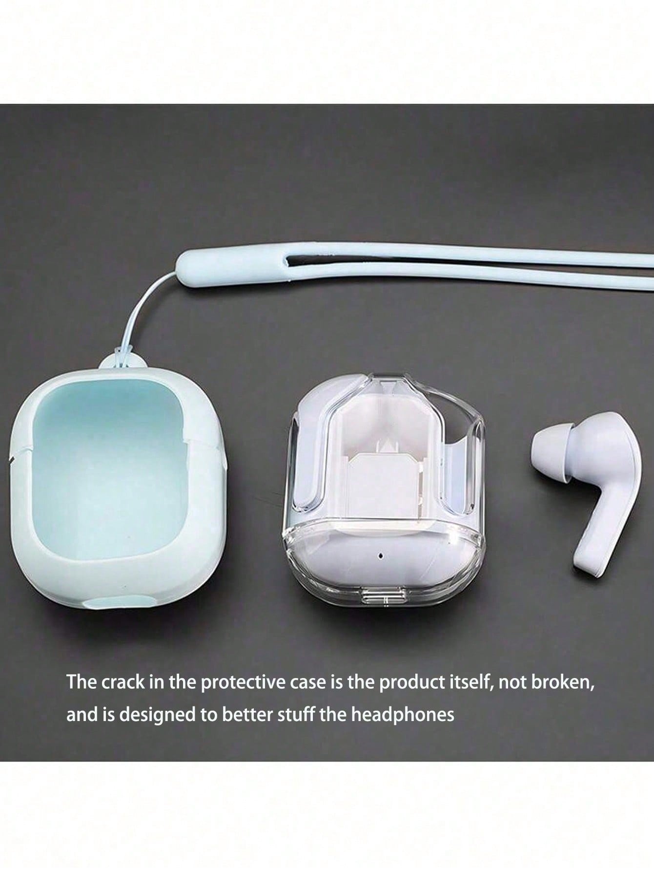 سماعة أذن لاسلكية بلوتوث شفافة واحدة – شاشة وتحكم...