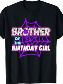 Birthday Girl Brother Of The Birthday Girl Spider Party T-Shirt - Style 20 - View 1