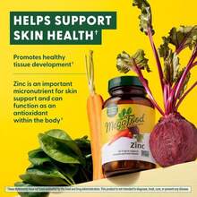 MegaFood Zinc Supplements - Vegan Immune Support Supplement With 225 Mg High Potency Fermented Zinc - Made With Real Food - Gluten-Free, Kosher - 60 Tablets, 60 Servings - Flavor NameB - 查看 4