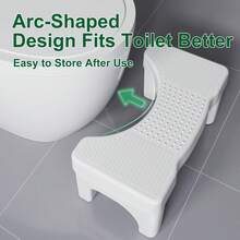 Toilet Stool, Bathroom Step Stool, Toilet Footstool, Portable Travel Squat Stool, Bathroom Stool, Toilet Leg Pad, Non-Slip Potty Stool, Adult/Elderly Toilet Step Stool. Christmas Gift, Holiday Gift, Moving Gift. - 白色 - 查看 4