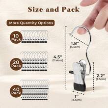 10 Pack Pants Hangers With Clip,Legging Organizer For Closet Hanging, Space Saving Yoga Pants Hangers Clip Hangers Closet Organization,Closet Organizers And Storage For Jeans,Shorts,Skirts,Hats - Black - View 3