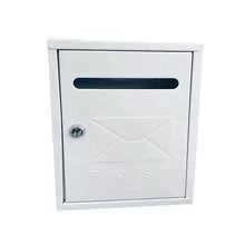 Biała skrzynka pocztowa w stylu europejskim, wodoodporna skrzynka pocztowa montowana na ścianie, zewnętrzna skrzynka pocztowa z kutego żelaza, dekoracyjna skrzynka pocztowa przy wejściu do domu - Biały 1 - Zobacz 4