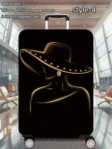 1 Pc 300g/M2 Urban Woman Series Printed Pattern, Thickened Suitcase Protective Cover, Thickened Suitcase Accessories, Suitable For Business Trips, Vacations, Travel, Luggage Check-In, Back-To-School, Add Color To Your Suitcase. Suitable For 20-28 Inch Suitcases.