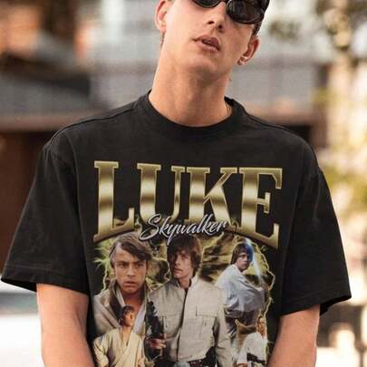 Luke Skywalker - Camiseta, Luke Skywalker Swea, Luke Skywalker Shirt,,, Swea220g UniS-ex Basic Cotton T-Shirt - Great ValueSuitable for all people, whether woM-en or M-enhigh-quality durable fabric suitable for all seans,ft to the touch but built to lastBreathabletops woM.en fall outfiT.S for woM.en vaC.Ation outfiT.S woM.en halloween costume