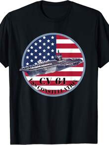 USS Constellation CV-64 Air Craft Carrier T-Shirt - Gaya 14 - View 1