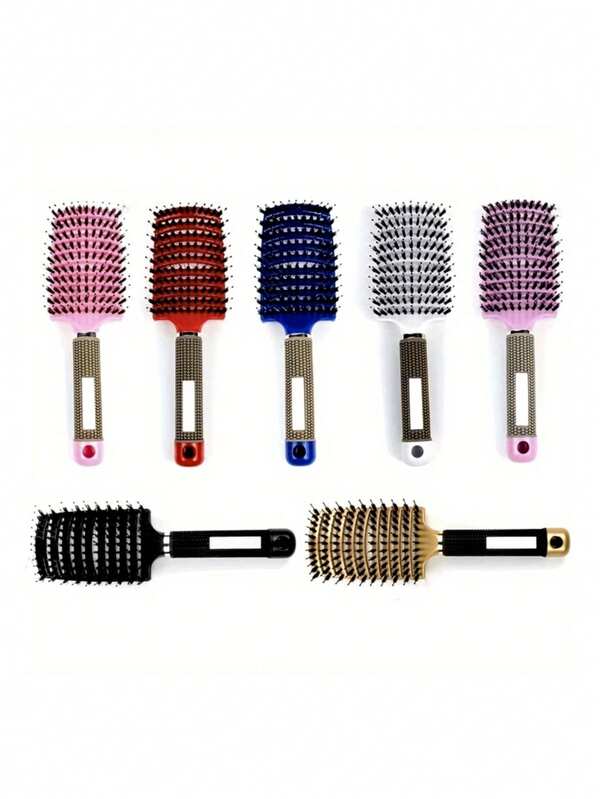2 piezas Cepillo de pelo grande y esponjoso, peine de masaje, 2 estilos, cepillo de cerdas de jabalí portátil para hombres y mujeres