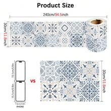 1 件自粘 PVC 厨房贴纸，波西米亚花卉图案墙贴，墙纸，瓷砖贴纸，适用于家庭、厨房、客厅、浴室、卧室、办公室装饰 - 彩色 - 查看 10