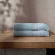 Aya 2 Pcs Towel Set | 2 Pieces Of Face Towels | 50x80 Cm | Cotton - Blue - View 4
