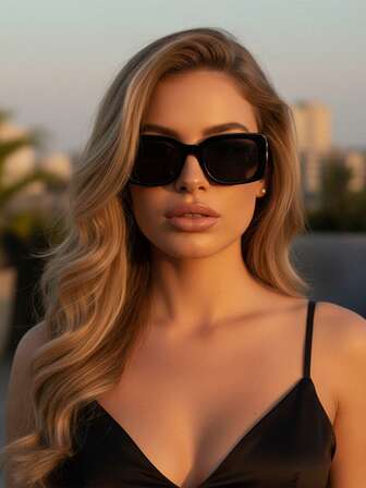 1pc Retro Square Fashion Glasses, Women's Glasses, Full Frame Multifunctional Vintage Glasses, Suitable For Family Outings, Travel, Beach, Music Festivals And Daily Wear Accessories