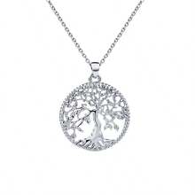 925 Sterling Silver Tree Of Life Necklace For Women, Geometric Hollow Design, Suitable For Holidays, Daily Wear, Gift For Family, Friends, Christmas, Halloween, Valentine's Day, Birthday - Silver - View 9