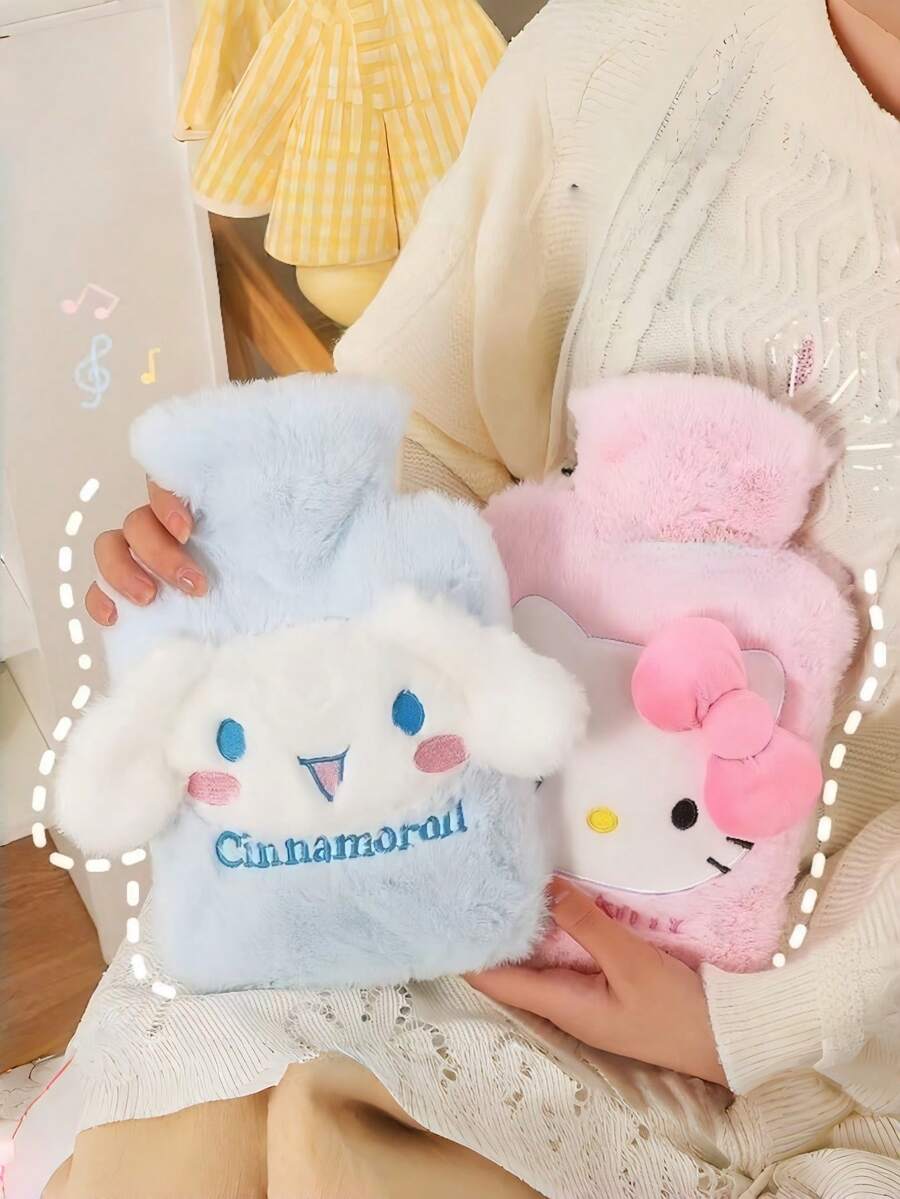 Sanrio 1 件 Hello Kitty 卡通毛绒热水袋，可爱卡通热敷袋，秋冬季暖肚子 - 彩色 - 查看 1