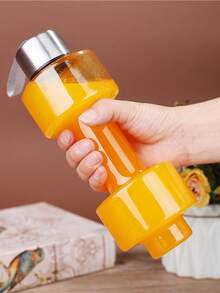 1pc 550ml Plastic Sports Water Bottle, Dumbbell Shaped Fitness Juice Drink Cup - Multicolor - View 4