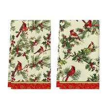 1pc/2pcs/4pcs Red Bird Christmas Super Soft Fiber Kitchen Towel, 45*66cm Seasonal Kitchen & Dining Table Decor Dish Cloth, Christmas Home Decor - Multicolor - View 11