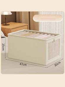1pc Oxford Cloth Miscellaneous Clothing Storage Box, Dustproof Household Clothing Storage Box, Large Organizing Box With Lid. Clothing Cabinet Storage, Storage, And Organizing Box. Convenient And Practical.
