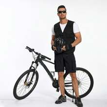 ¡RecomendadoHiauspor Pantalones Cortos de montaña para Hombre, Shorts de Bicicleta de montaña, Secado rápido, con Bolsillo de Cremallera¡Top de Temporada - Gris - Ver 3