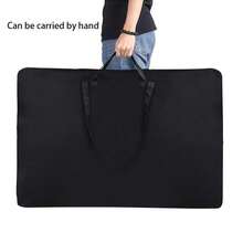 حقيبة لوح الرسم A1 2K، مناسبة للرسم في الهواء الطلق وال- DIY والألغاز، حقيبة تخزين نصف مفتوحة، حقيبة ملف أعمال فنية من قماش قوي، صندوق تخزين ملصق من قماش أكسفورد كبير للكتف الواحد، حقيبة رسم ورسم متعددة الوظائف - أسود