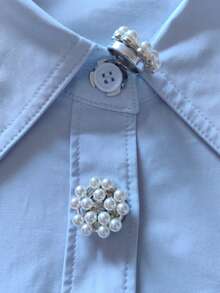 2 件衬衫纽扣套花朵袖扣套花朵袖扣夹纽扣适用于礼服婚礼礼服装饰纽扣服装配饰礼品 - 彩色 - 查看 3