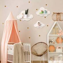 1pc Cloud-Shaped Wall Mounted Storage Rack, Creative Wooden Nordic Style Decor For Kids Room - White - View 8