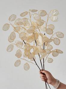 1pc Artificial Eucalyptus Stems Silver Dollar Eucalyptus Leaf Spray Long 27.6" Plants Stems Fake Eucalyptus Leaves Branches For Vase Home Wedding Party Boho Decorations - White - View 8