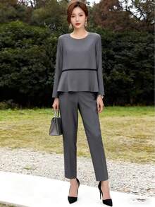 Women Two-Piece Outfits - 灰色 - 查看 3