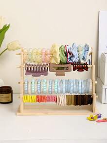 1 件装优雅多层木质首饰收纳架，方便收纳发夹、发圈、项链、手链和吊坠，专为女性和女孩的配饰而设计，是节日家居装饰和送礼的理想之选。