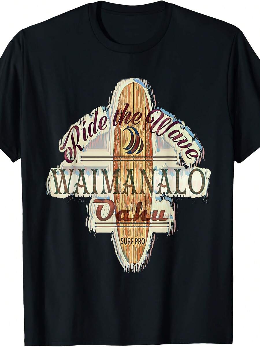 Surfing, Surfboard, Di Longboard Waimo Oahu T-Shirt - 款式4 - 查看 1