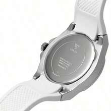 Guess Reloj de cuarzo Venus con cristales de moda, esfera redonda blanca, correa de silicona, para uso casual de mujer. Regalo perfecto para novia, estudiantes que regresan a la escuela, fiestas y días festivos. Modelos: GW0118L1/GW0118L3/GW0118L5