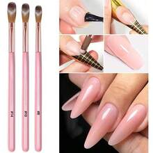 3 Stücke rosa Acryl-Nagelbürsten - Größe 8/10/14, Kolinsky-Pinsel für Acryl-Anwendung, ideal für Nagelextension und 3D-Schnitzerei, geruchlos, Geschenk, Reise, Date - Verschiedenfarbig - Übersicht 5