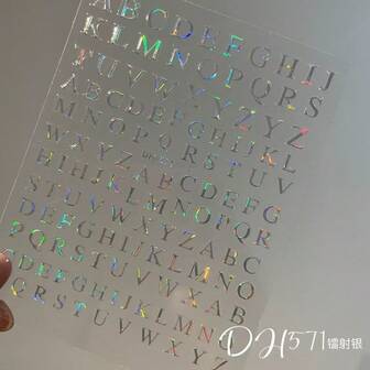 26pcs Laser Holographic Letter Stickers, 3D Raised English Alphabet Decals For Phone Case, Office Desk, Computer, Fridge, Car, Creative DIY