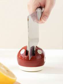 1/2pcs Creative Cartoon Mushroom Knife Sharpener, Tungsten Steel & Ceramic Dual Blade, Movable Suction Cup Sharpening Tool, Quick Kitchen Knife Sharpener, Portable Sharpener, Kitchen Gadget