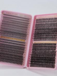 800片D型卷翘浓密假睫毛套装，新手友好，柔软自然，单根嫁接，持久轻盈，适合日常妆容，长度8-18mm混合，可自行DIY，10D、20D、30D、40D混合浓密睫毛簇 - D - 查看 10