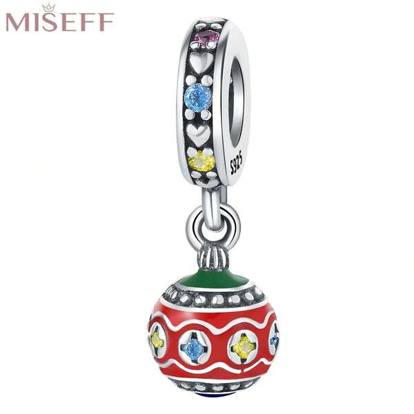 1 Pç Autêntico Pingente de Prata Esterlina S925 com Enfeite de Natal para Pulseira Original e Colar, Faça Você Mesmo, Adequado para Decoração de Joias e Presente de Natal