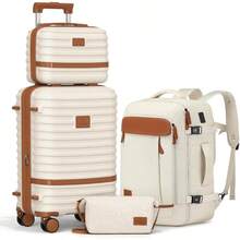 Joyway Juego de equipaje de mano Blanco Carry on luggage Laggage de viaje expandible Hardside con bloqueo Tsa - Conjuntos de 4 piezas Blanco+ (13/20) - Ver 1