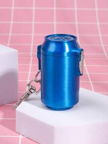 1 cenicero portátil de material metálico con forma de lata, diseño abatible, equipado con un accesorio de llavero, fácil de transportar, adecuado para uso en exteriores, el hogar y el automóvil, regalo de cenicero