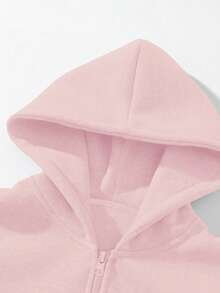 2pcs Men's Autumn/Winter Casual Sports Hooded Tracksuit Set - Baby Pink - View 4
