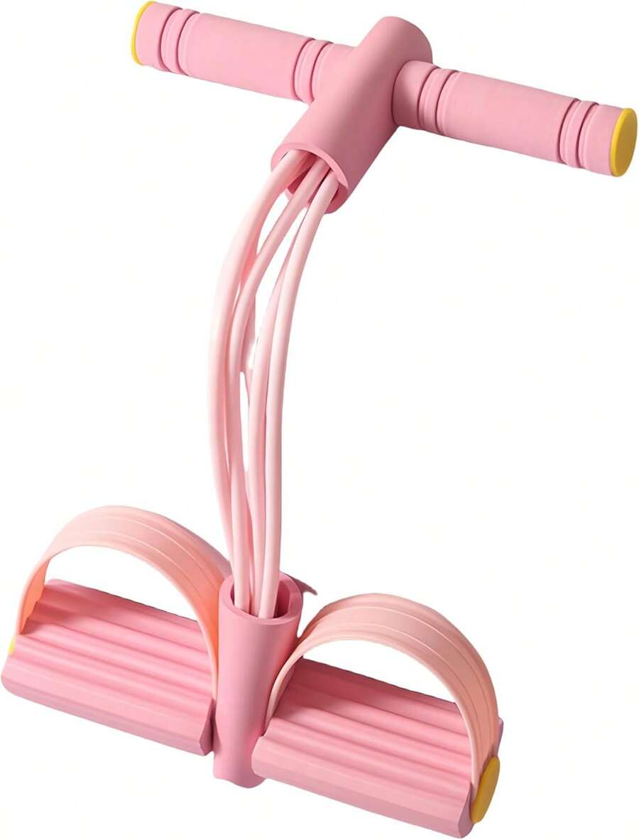 Multifunction Tension Rope 6-Tube Elastic Yoga Pedal Puller Natural Latex High Resistance Durable Adjustable For Home Gym Bedroom Workout - Pink - View 1