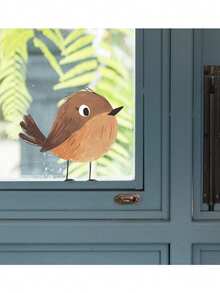 Charming Sparrow Wall Sticker - Removable Waterproof PVC Decal, Suitable For Windows, Living Room, Bedroom, Dorm And Classroom - Home Decor Sticker, 5.9x6.3 Inches Wall Stickers Room Decor Wall Decor Bedroom Decor Kitchen Decor