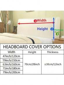 1-Piece Thick Suede Headboard Cover, All Inclusive Dust Cover, Back-To-Back Soft Package, Anti-Collision Headboard Cover - White - View 5