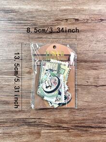 50 miếng/gói nhãn dán phong cách tem bưu chính cổ điển, nhãn dán trang trí DIY cho sổ kế hoạch, album, đồ thủ công - Nhiều màu - Xem 2